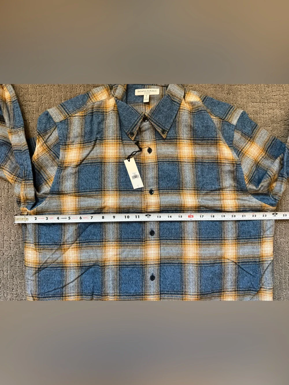 NWT Banana Republic Men’s Plaid Flannel Shirt, Size Large Tall